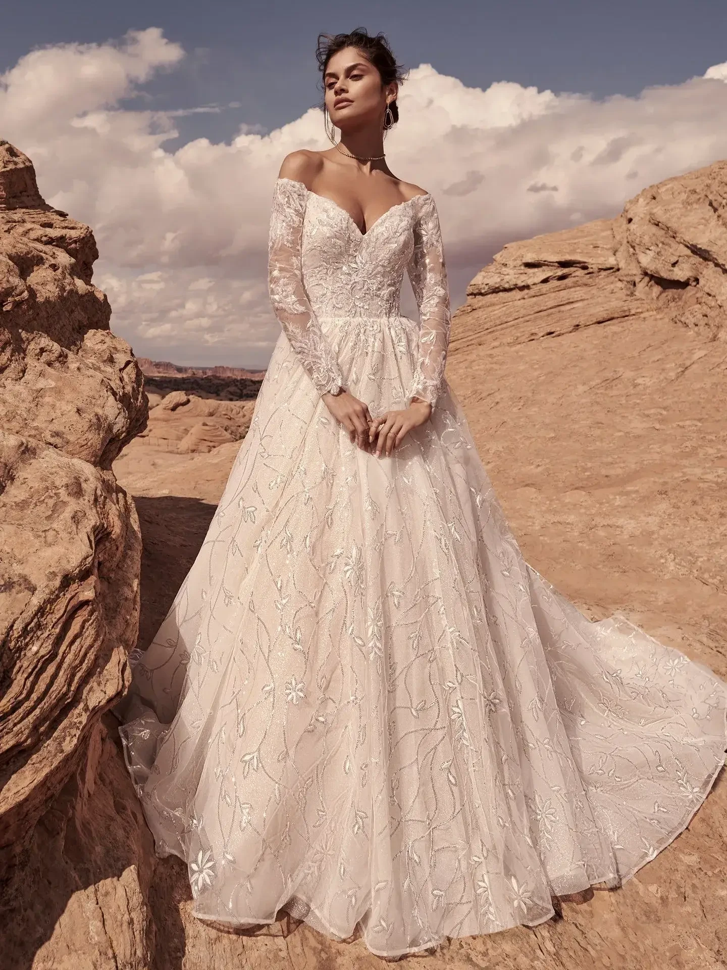 Crystal and Sequin Embellishments: Sparkling Details for Winter Wedding Dresses Image